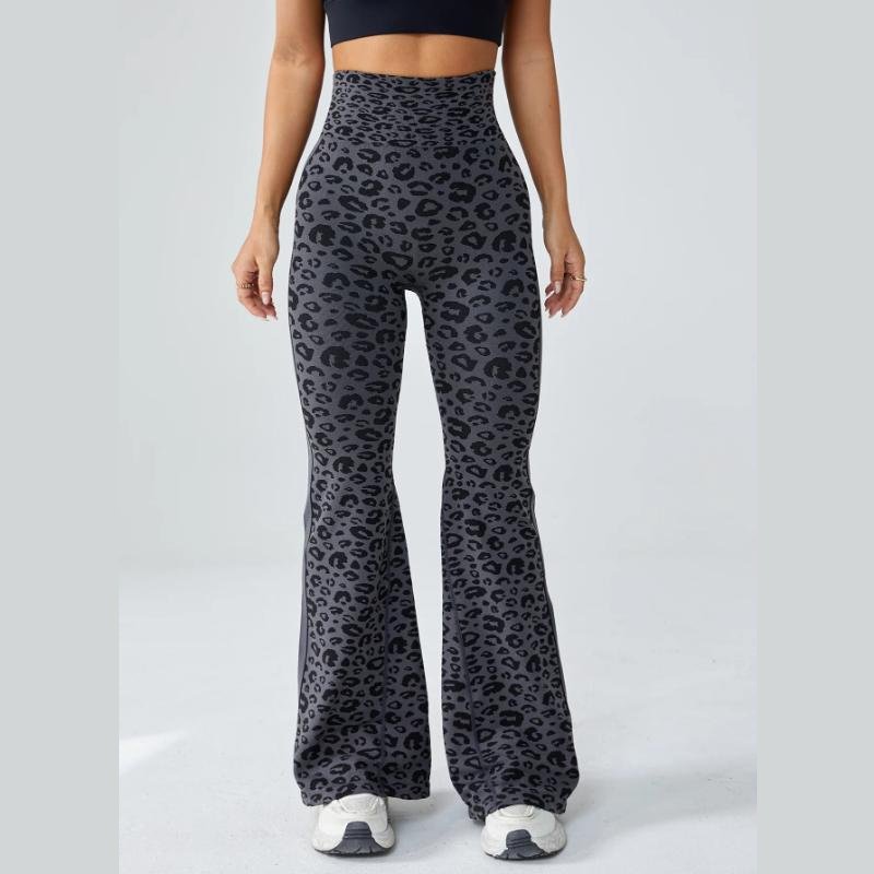 Leopart Damen Leggings mit weitem Bein