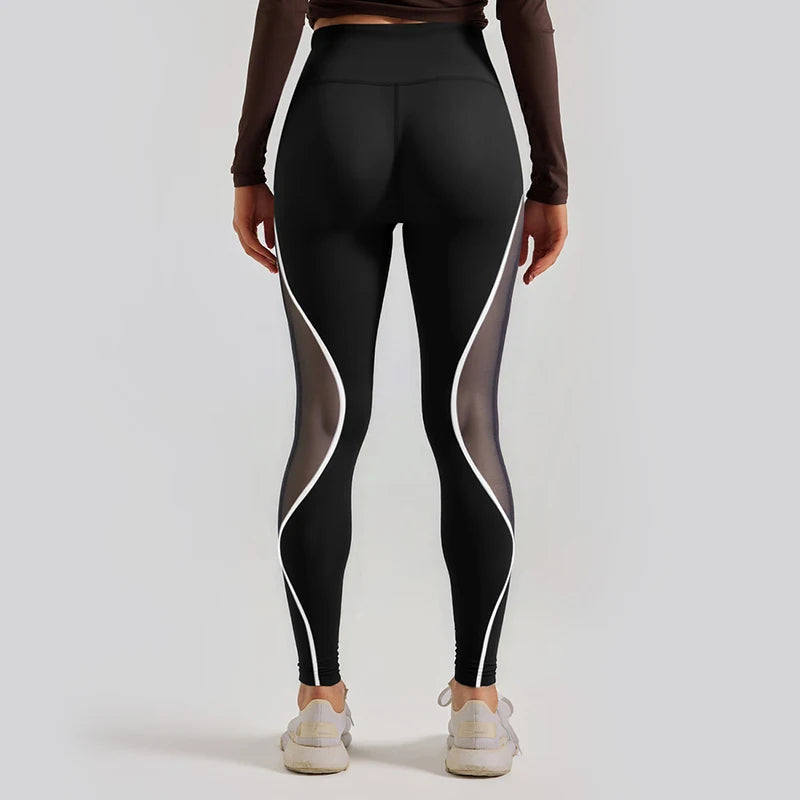 Damen Leggings aus Mesh mit hoher Taille