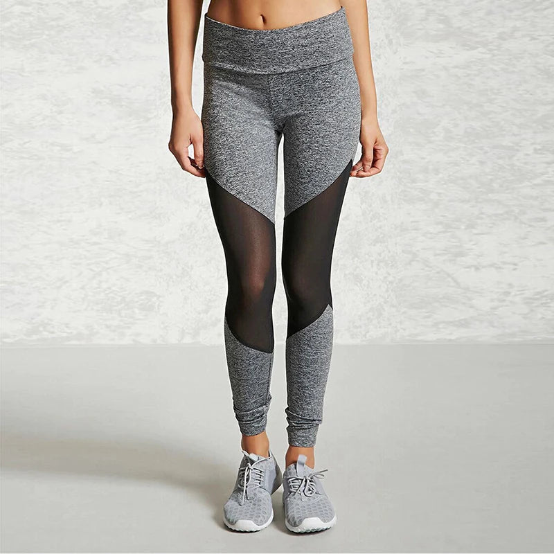 Damen-Sportleggings mit Patchwork-Muster