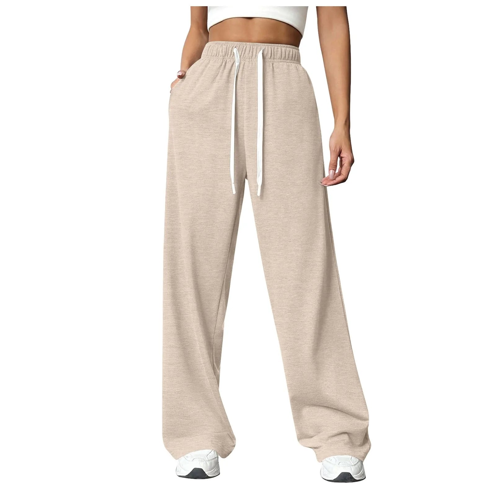 Damen Hose mit elastischer Taille und Seitentaschen