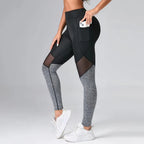 Damen Leggings mit hoher Taille und Tasche