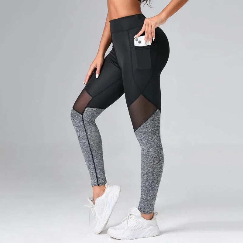 Damen Leggings mit hoher Taille und Tasche