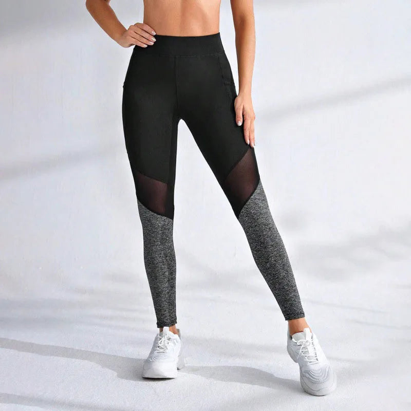 Damen Leggings mit hoher Taille und Tasche