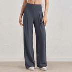 Damenhose mit weitem Bein und hoher Taille