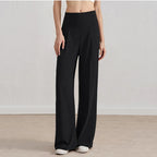 Damenhose mit weitem Bein und hoher Taille