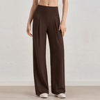 Damenhose mit weitem Bein und hoher Taille