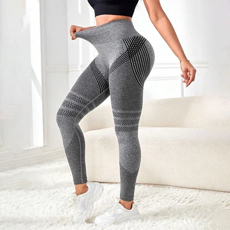 Elastische Strickleggings mit hoher Taille für Damen