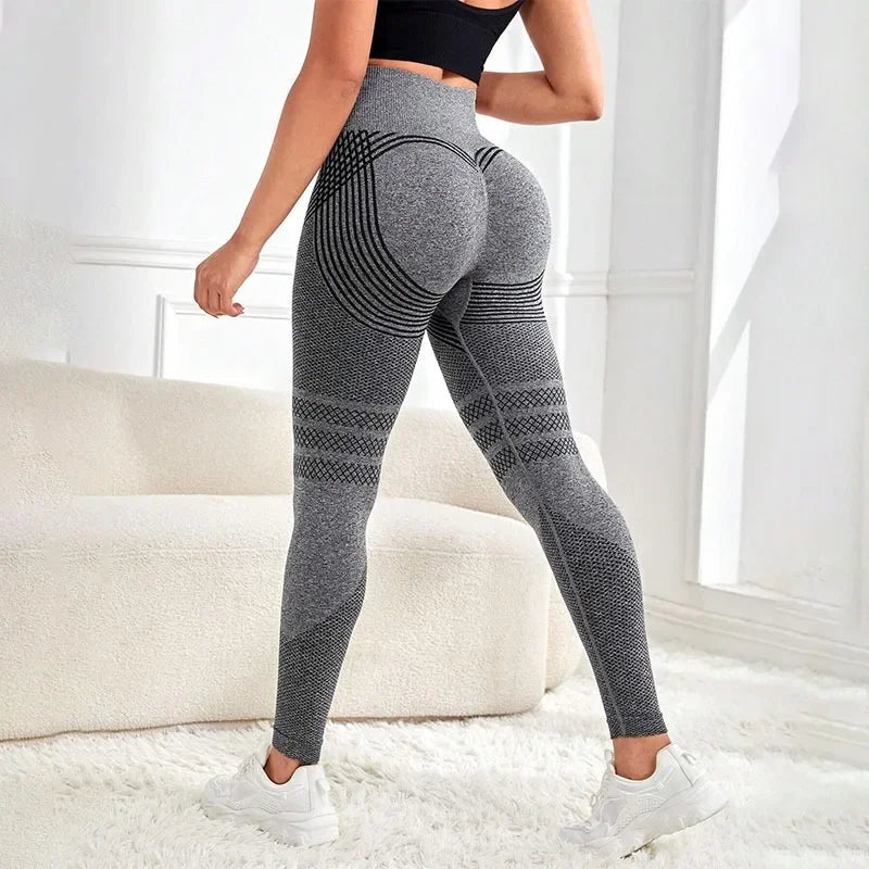 Elastische Strickleggings mit hoher Taille für Damen