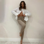 Gerippte Strickleggings für Damen