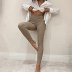 Gerippte Strickleggings für Damen