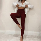 Gerippte Strickleggings für Damen