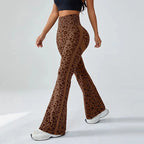 Leopart Damen Leggings mit weitem Bein