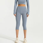 Wadenlange Leggings mit hoher Taille für Damen