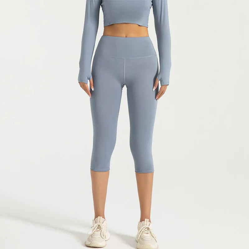 Wadenlange Leggings mit hoher Taille für Damen
