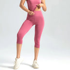 Wadenlange Leggings mit hoher Taille für Damen