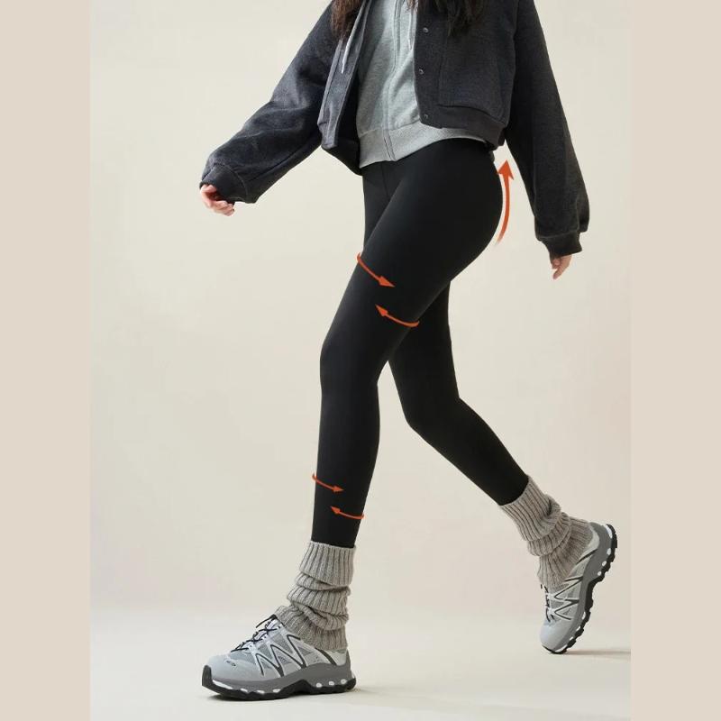 Warme, hautfarbene Leggings für Damen