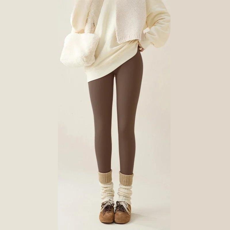 Warme, hautfarbene Leggings für Damen