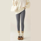 Warme, hautfarbene Leggings für Damen