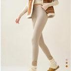Warme, hautfarbene Leggings für Damen